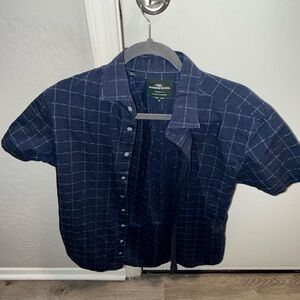 Rodd & Gunn Mens Size Medium  Gowenbridge Seersucker Check Navy Blue Shirt